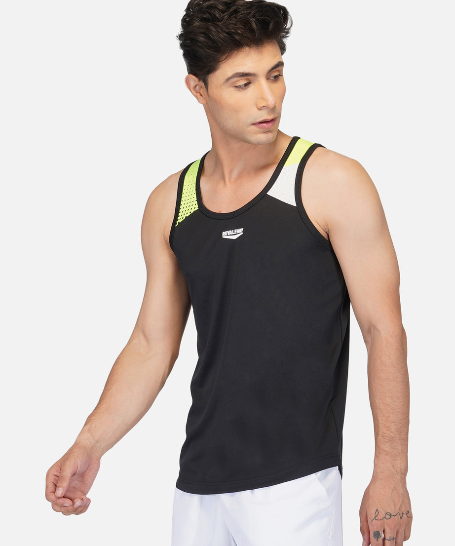 Black & Neon Green Designer Vest RWM4029 DriDOT Vest - royaleway.com