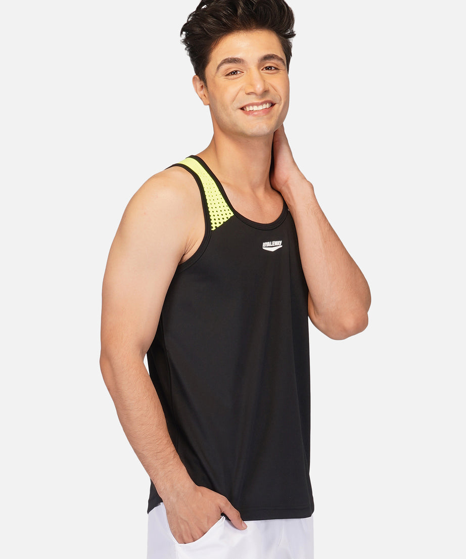 Black & Neon Green Designer Vest RWM4029 DriDOT Vest - royaleway.com