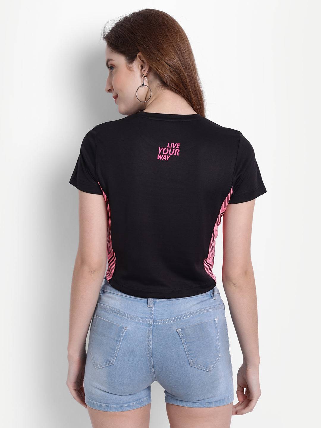 DriDOT Black Long Back Crop Top RWW2040 Long Back Crop Top - royaleway.com