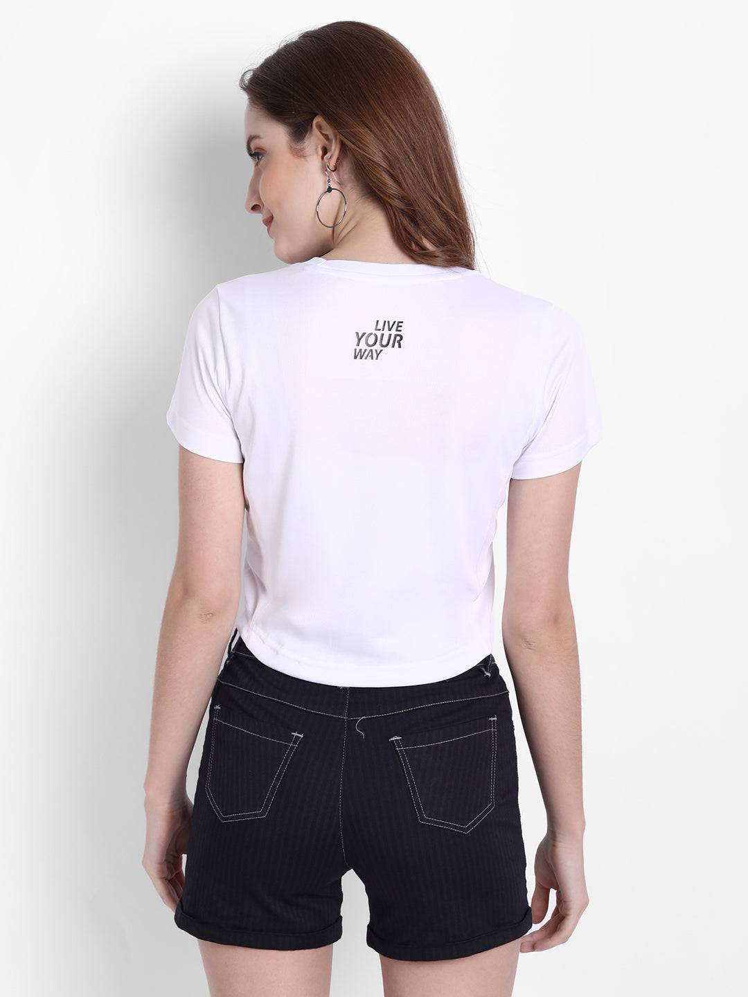 DriDOT White Long Back Crop Top RWW2041 Long Back Crop Top - royaleway.com