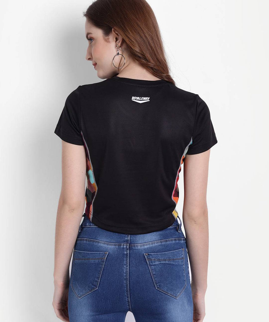 DriDOT Black Long Back Crop Top RWW2046 Long Back Crop Top - royaleway.com