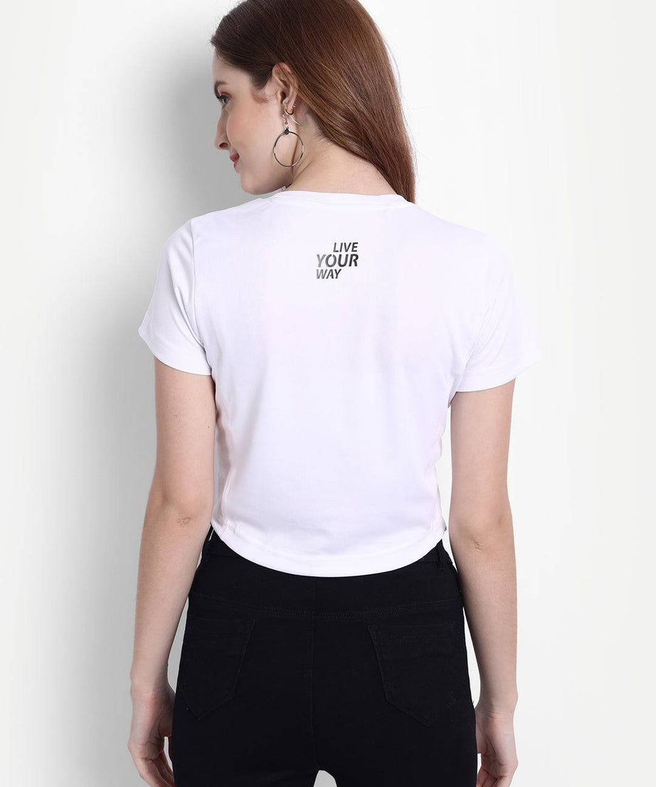 DriDOT White Long Back Crop Top RWW2043 Long Back Crop Top - royaleway.com