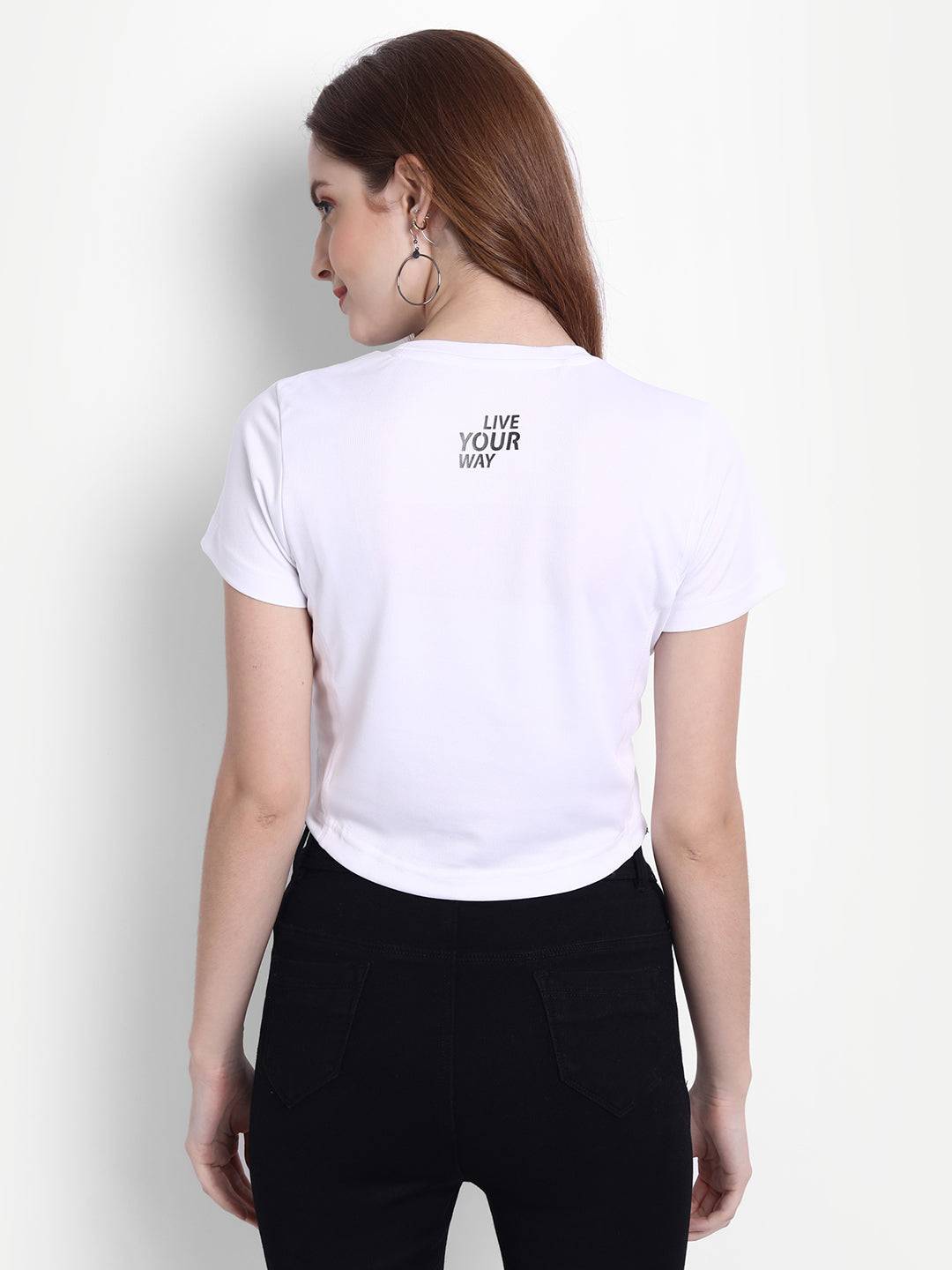 DriDOT White Long Back Crop Top RWW2043 Long Back Crop Top - royaleway.com