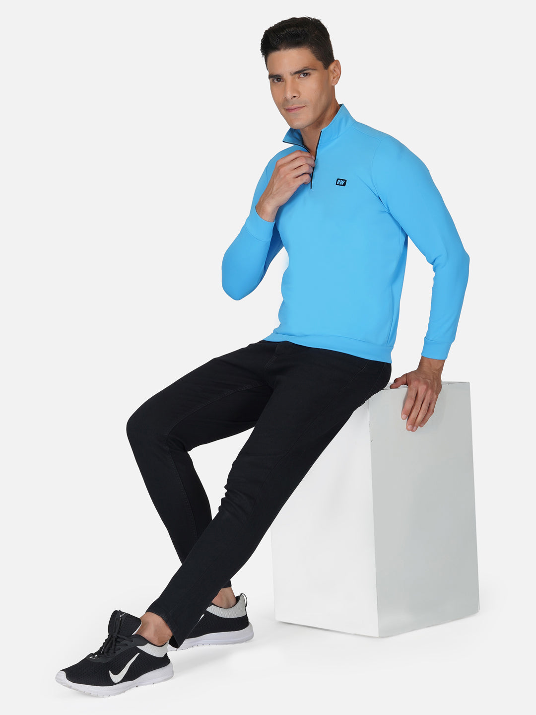 CrossFIT T Blue Half Zipper Jacket RWM6033 Half Zipper Jacket - royaleway.com