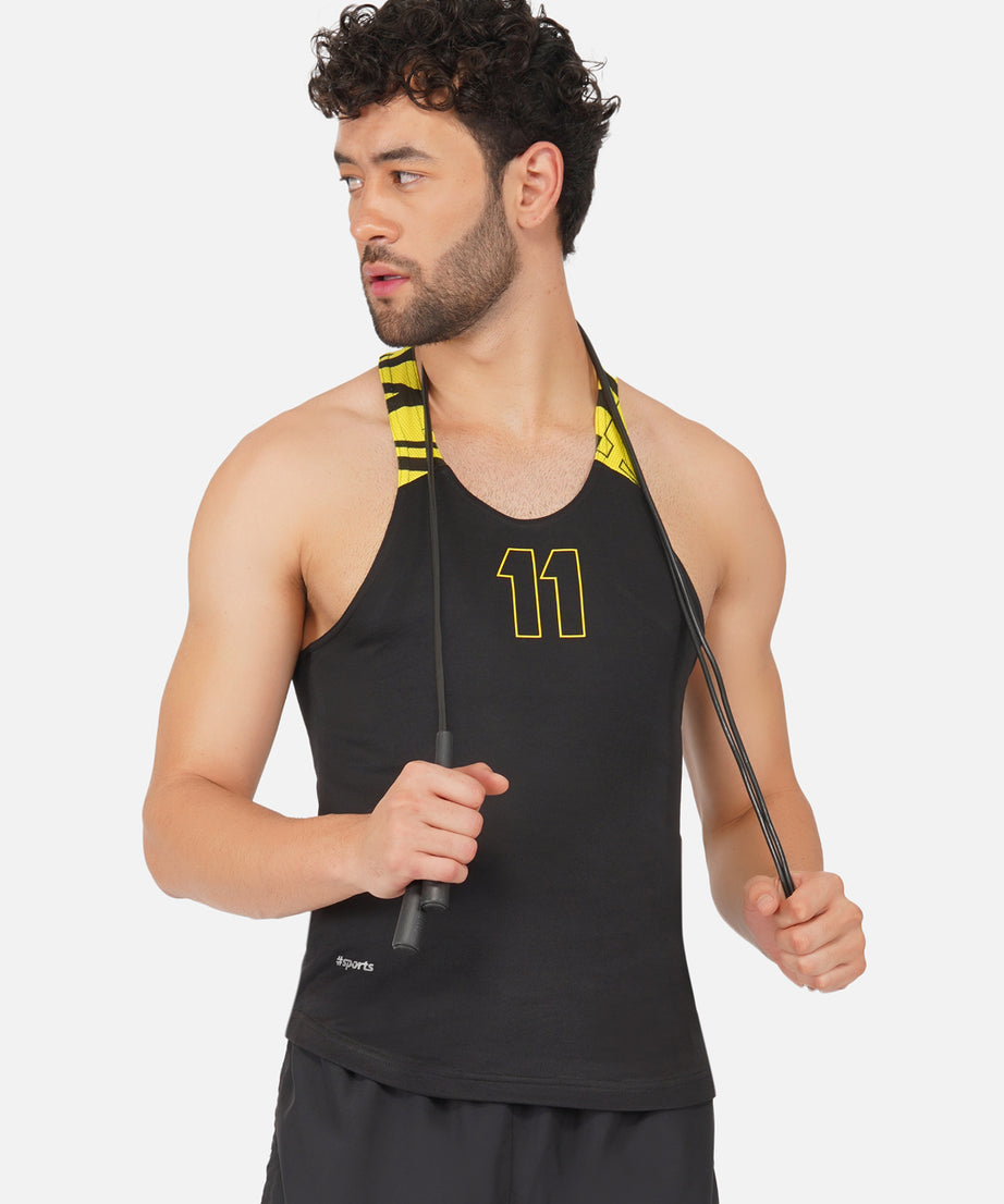 Black & Yellow Gym Sando RWM4024