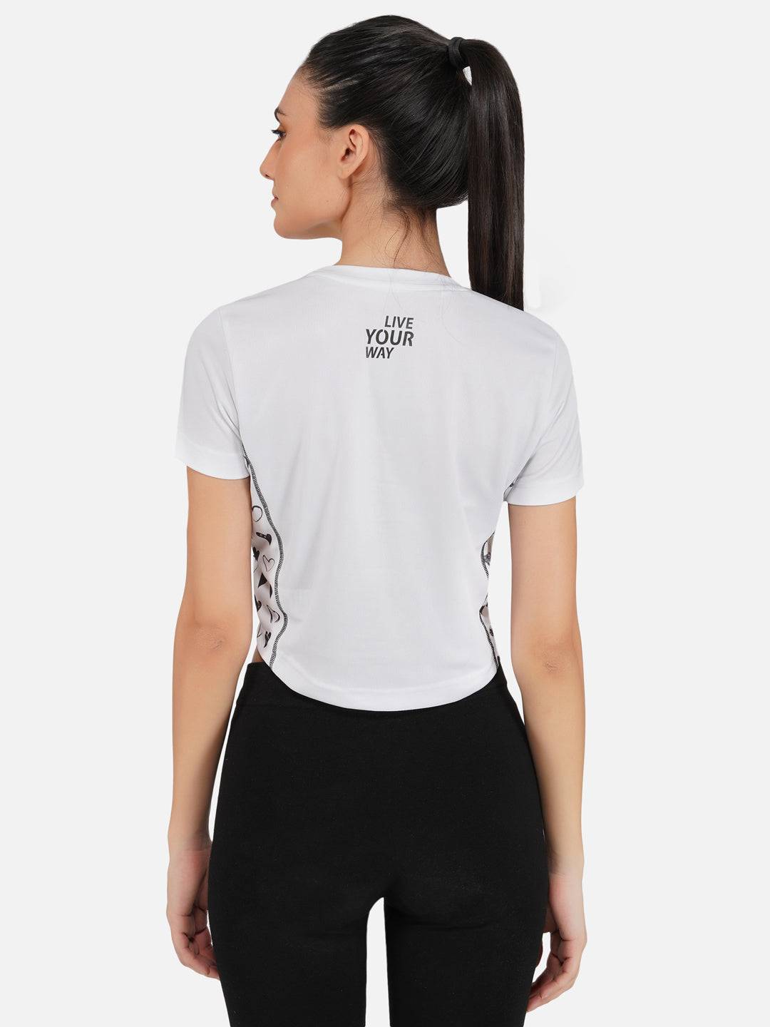 DriDOT White Long Back Crop Top RWW2031 Long Back Crop Top - royaleway.com