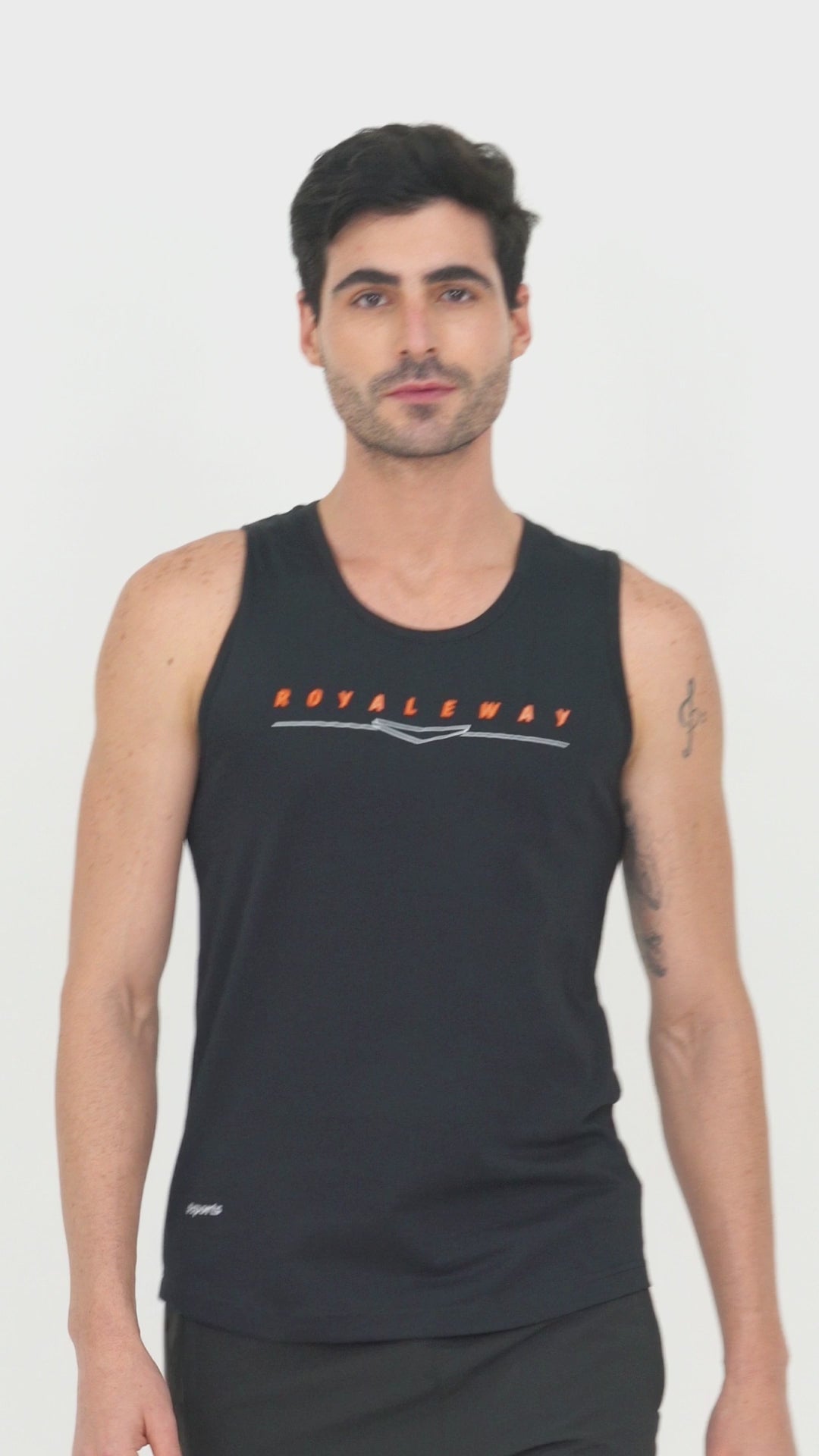 Cotton Black & Orange Vest RWM4028