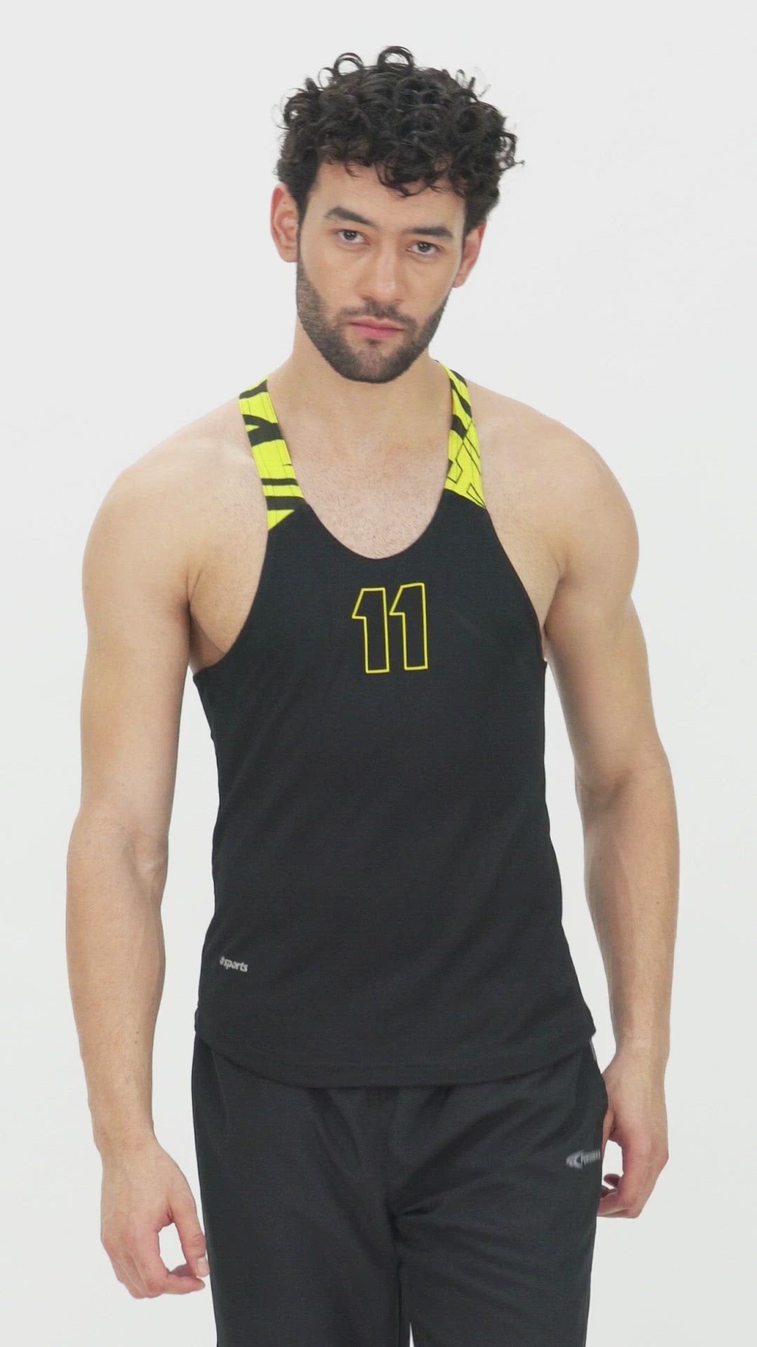 Black & Yellow Gym Sando RWM4024