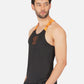 DriDOT Gym Vest Sando Black & Orange Men RWM4025