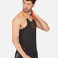 DriDOT Gym Vest Sando Black & Orange Men RWM4025