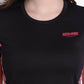 LONG BACK CROP TOP  BLACK AND PINK RWW2040
