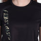 LONG BACK CROP TOP BLACK AND MILITARY RWW2037