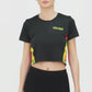 DriDOT LONG BACK CROP TOP BLACK AND MULTI COLOR RWW2030