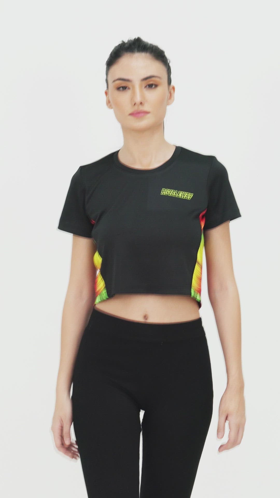 DriDOT Black Long Back Crop Top RWW2030