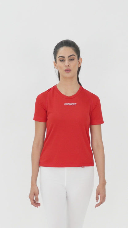 DriDOT Top T Shirt Apparel Women Raglan Red RWW2063