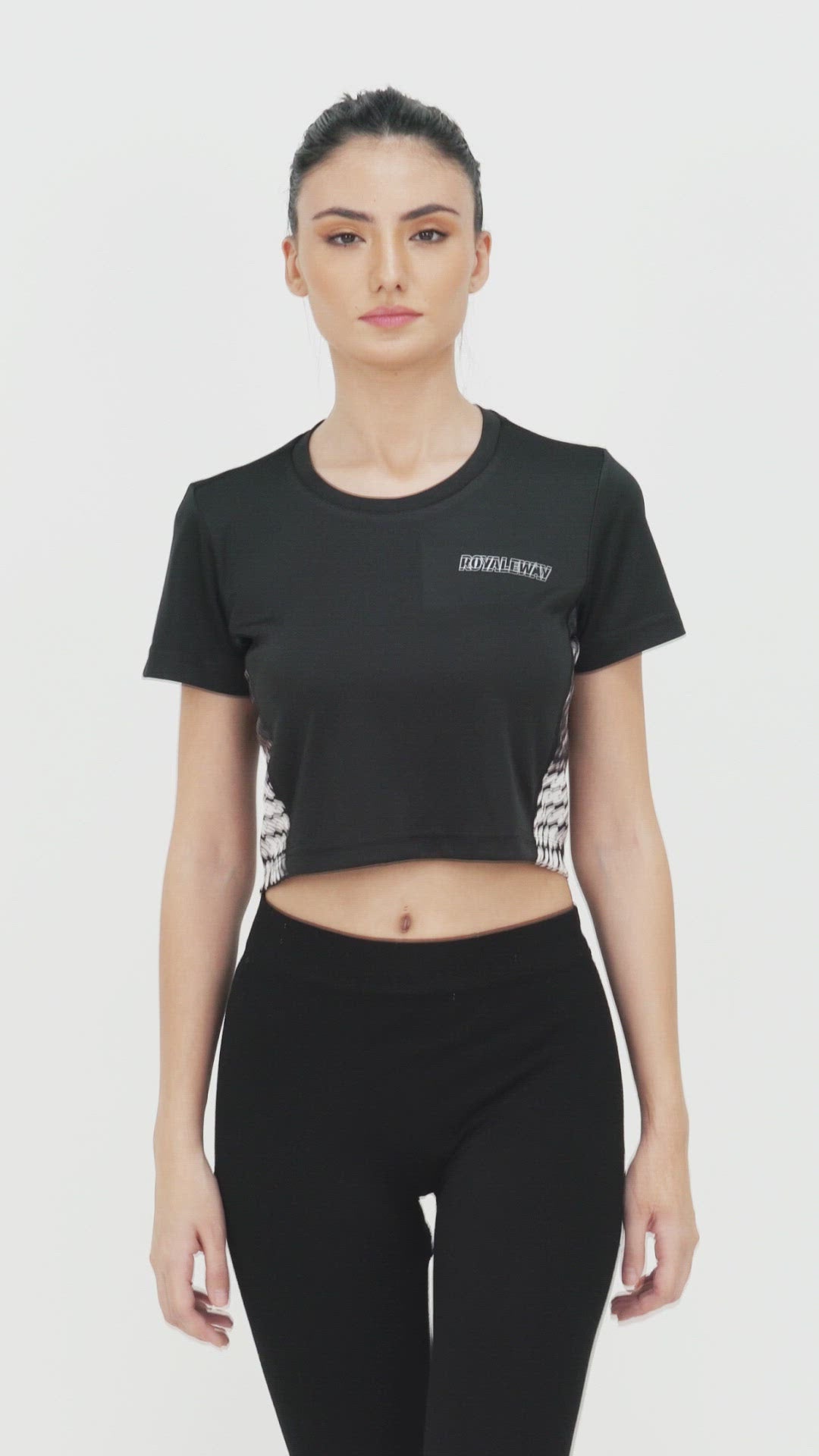 DriDOT Black Long Back Crop Top RWW2027