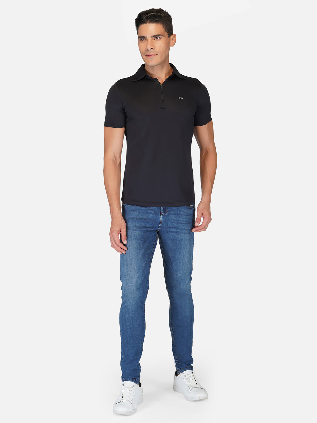DriDOT Black Zipper Polo T-Shirt RWM2025 POLO T-Shirt - royaleway.com