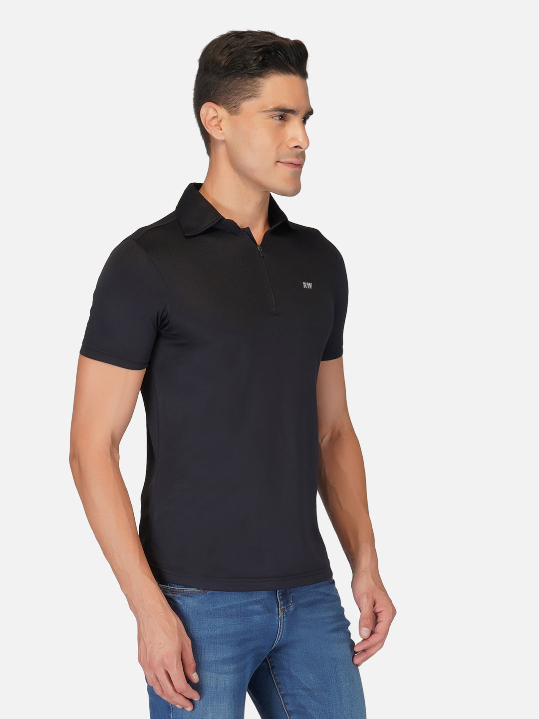 DriDOT Black Zipper Polo T-Shirt RWM2025 POLO T-Shirt - royaleway.com