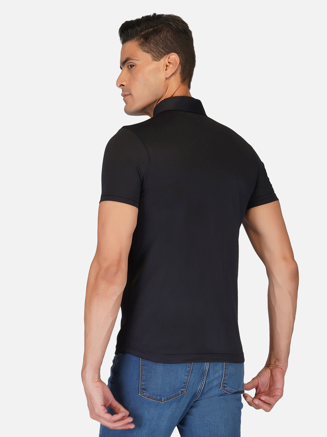 DriDOT Black Zipper Polo T-Shirt RWM2025 POLO T-Shirt - royaleway.com