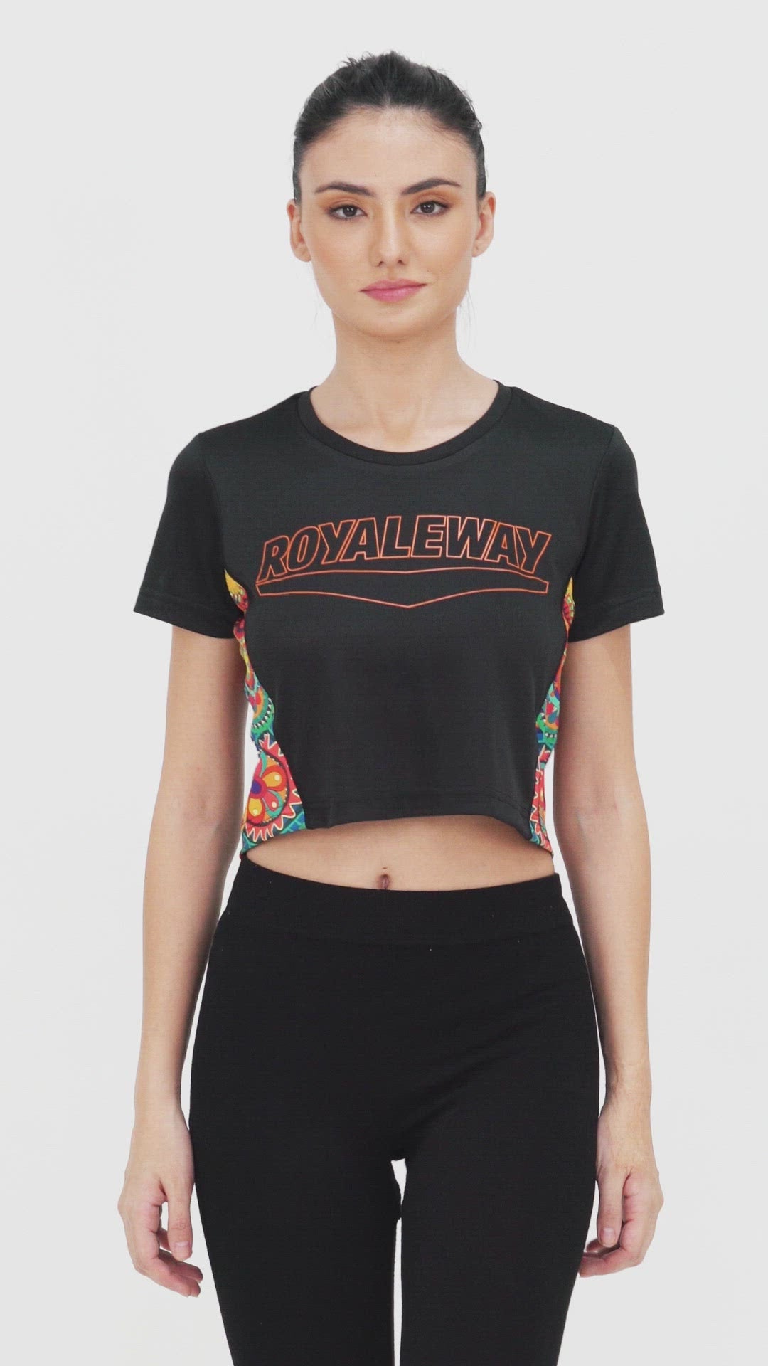 DriDOT Black Long Back Crop Top RWW2029