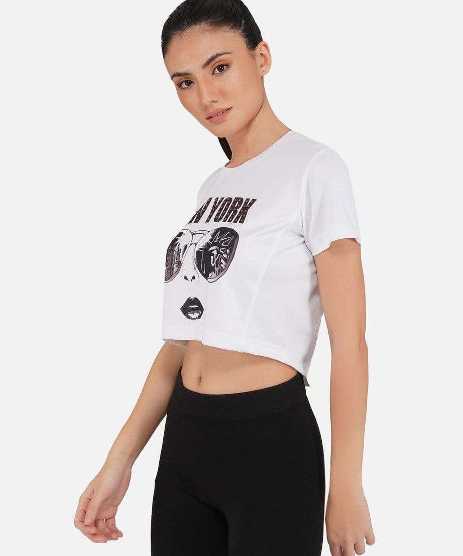 White Long Back Crop Top RWW2032 Long Back Crop Top - royaleway.com