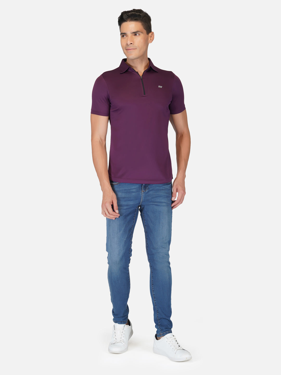 Purple Zipper Polo T-Shirt RWM2027 POLO T-Shirt - royaleway.com