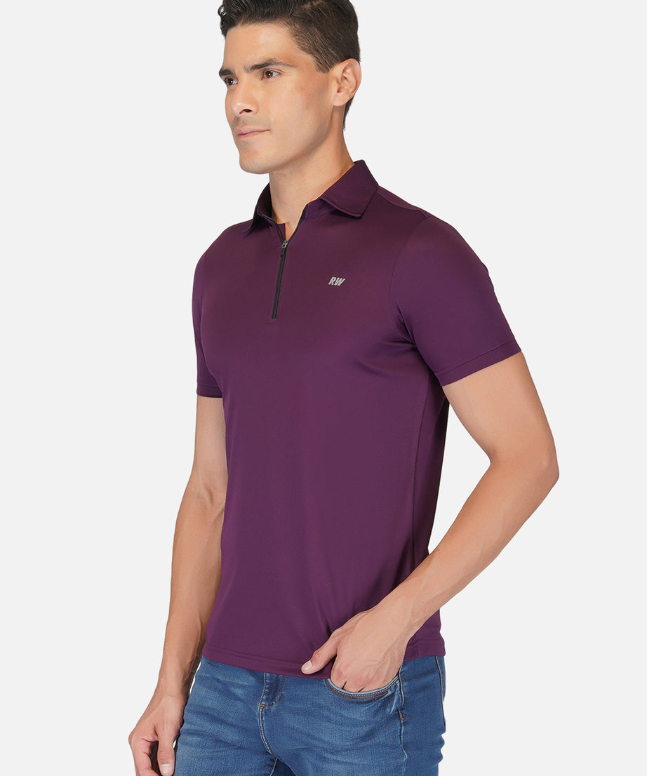 Purple Zipper Polo T-Shirt RWM2027 POLO T-Shirt - royaleway.com