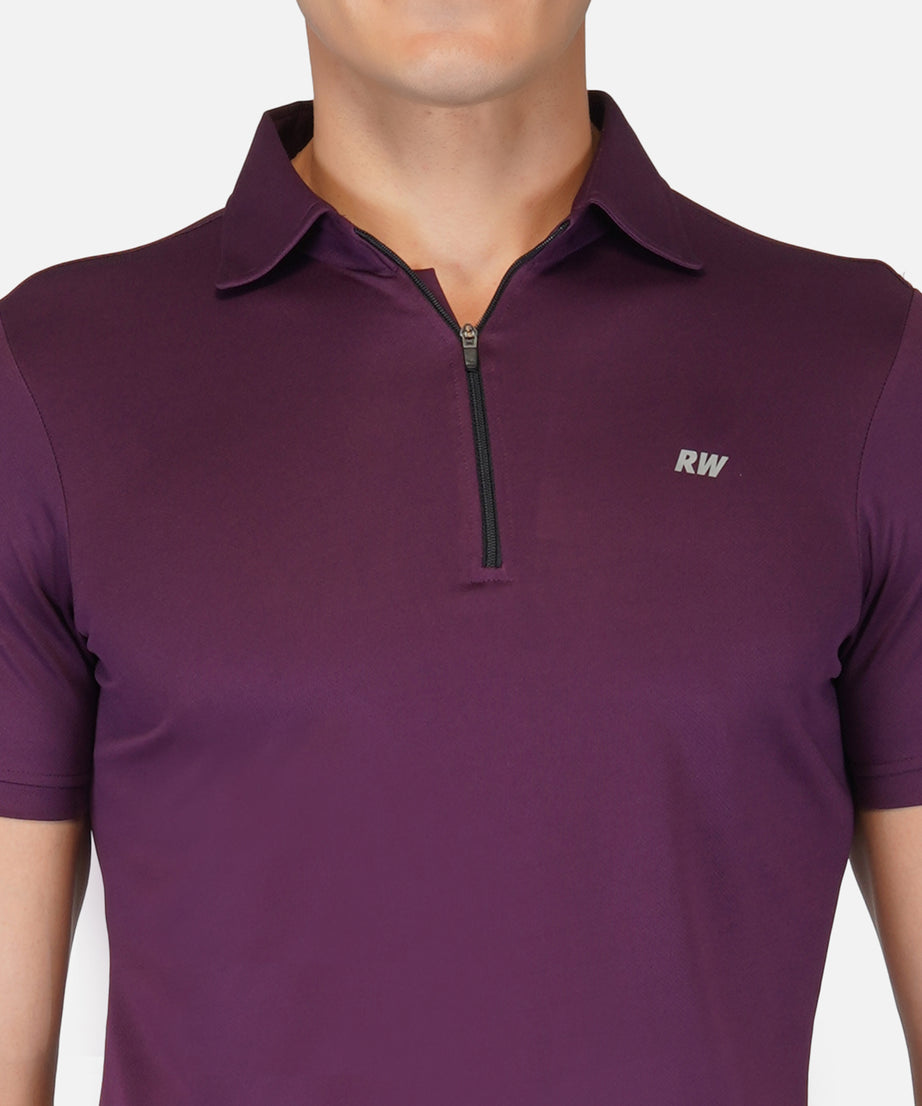 Purple Zipper Polo T-Shirt RWM2027 POLO T-Shirt - royaleway.com