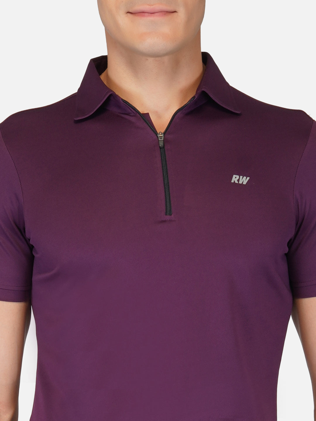 Purple Zipper Polo T-Shirt RWM2027 POLO T-Shirt - royaleway.com