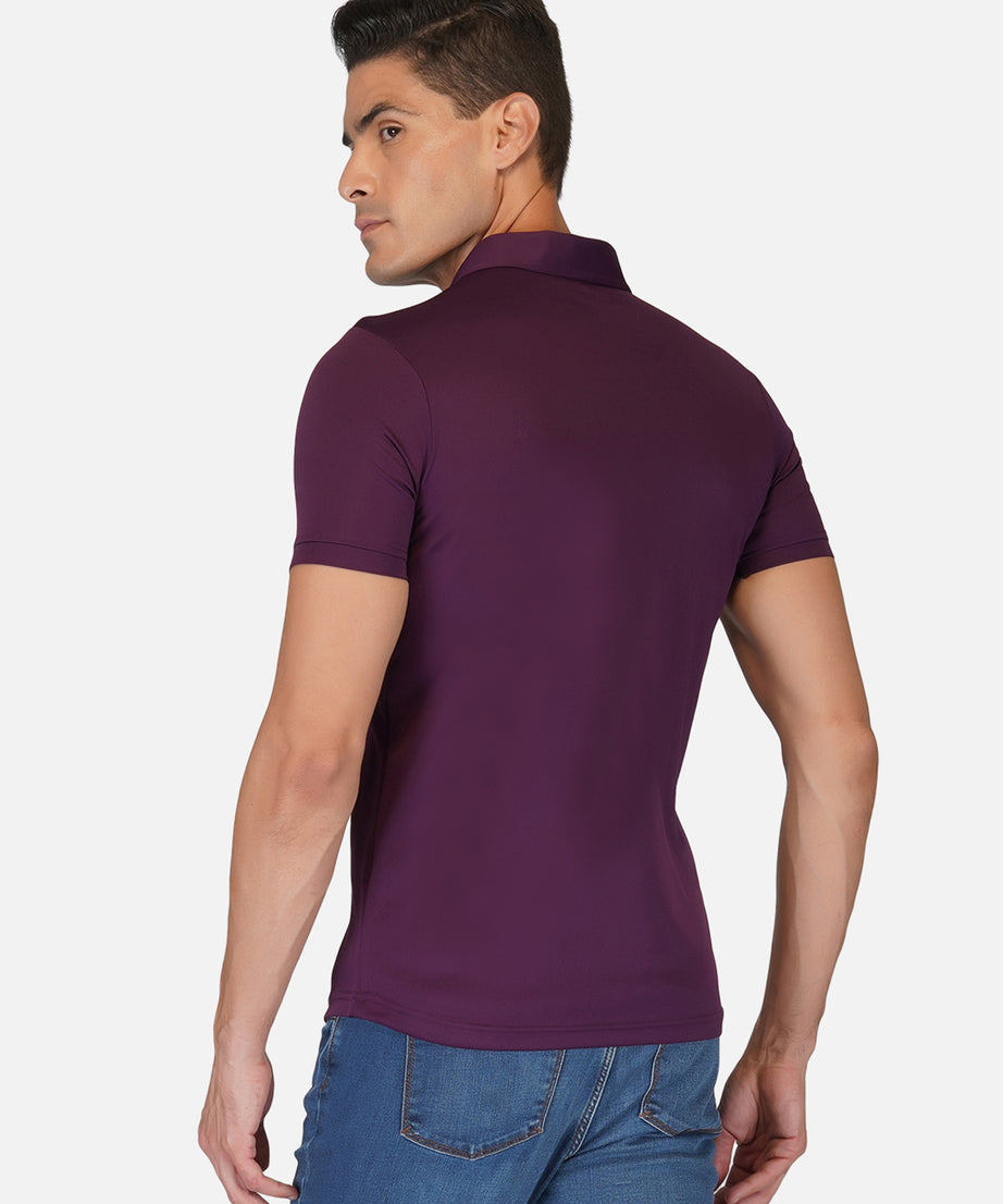 Purple Zipper Polo T-Shirt RWM2027 POLO T-Shirt - royaleway.com