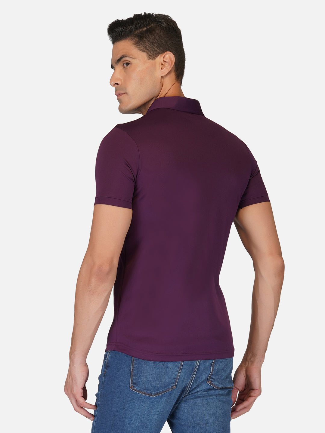 Purple Zipper Polo T-Shirt RWM2027 POLO T-Shirt - royaleway.com
