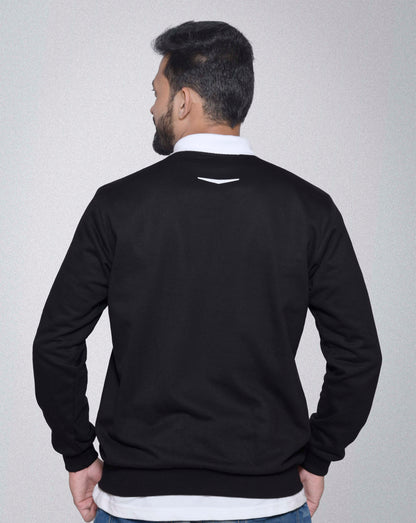 Fleece Pocket Sweatshirt Black and White Men RWM9001