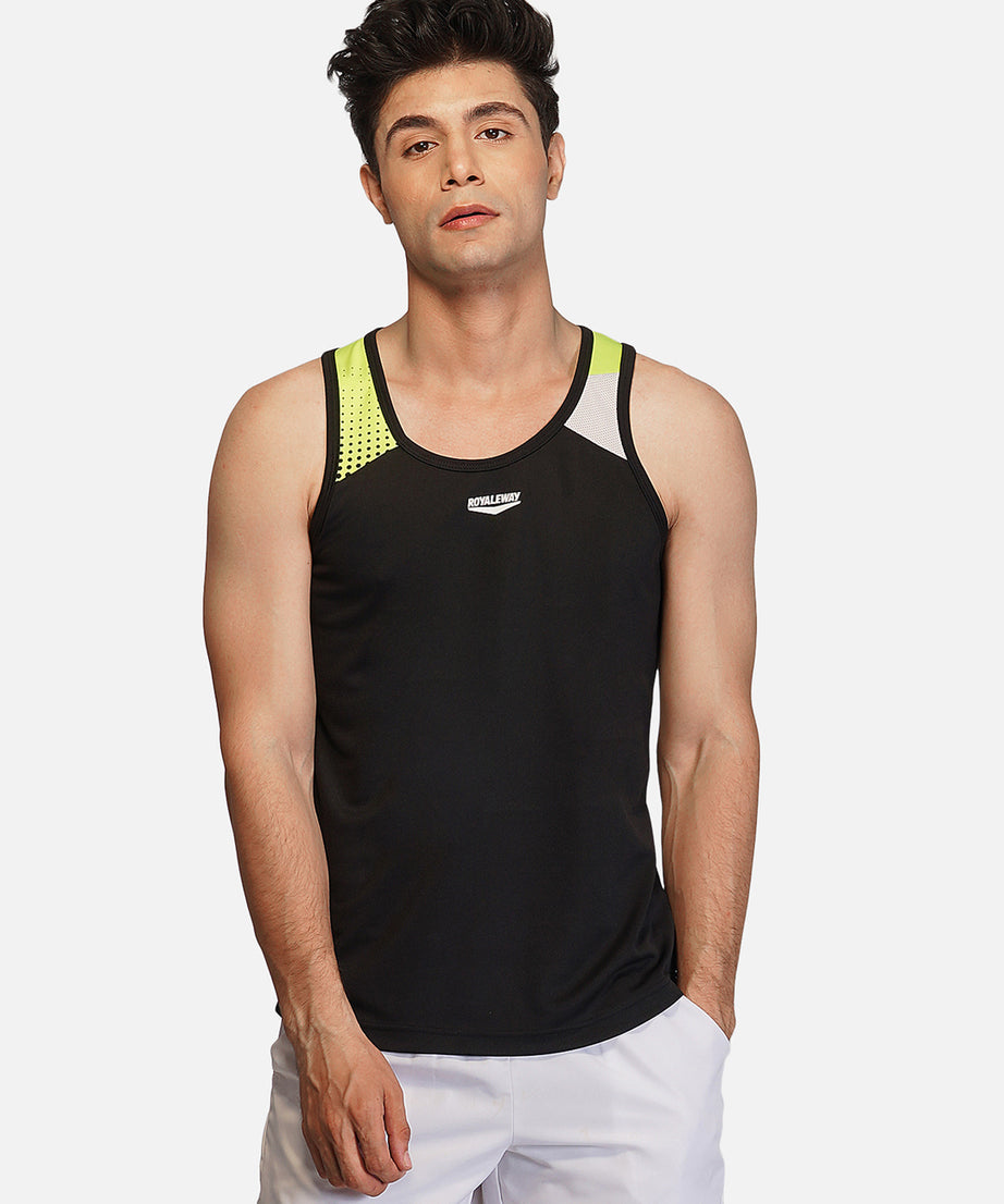 Black & Neon Green Designer Vest RWM4029 DriDOT Vest - royaleway.com