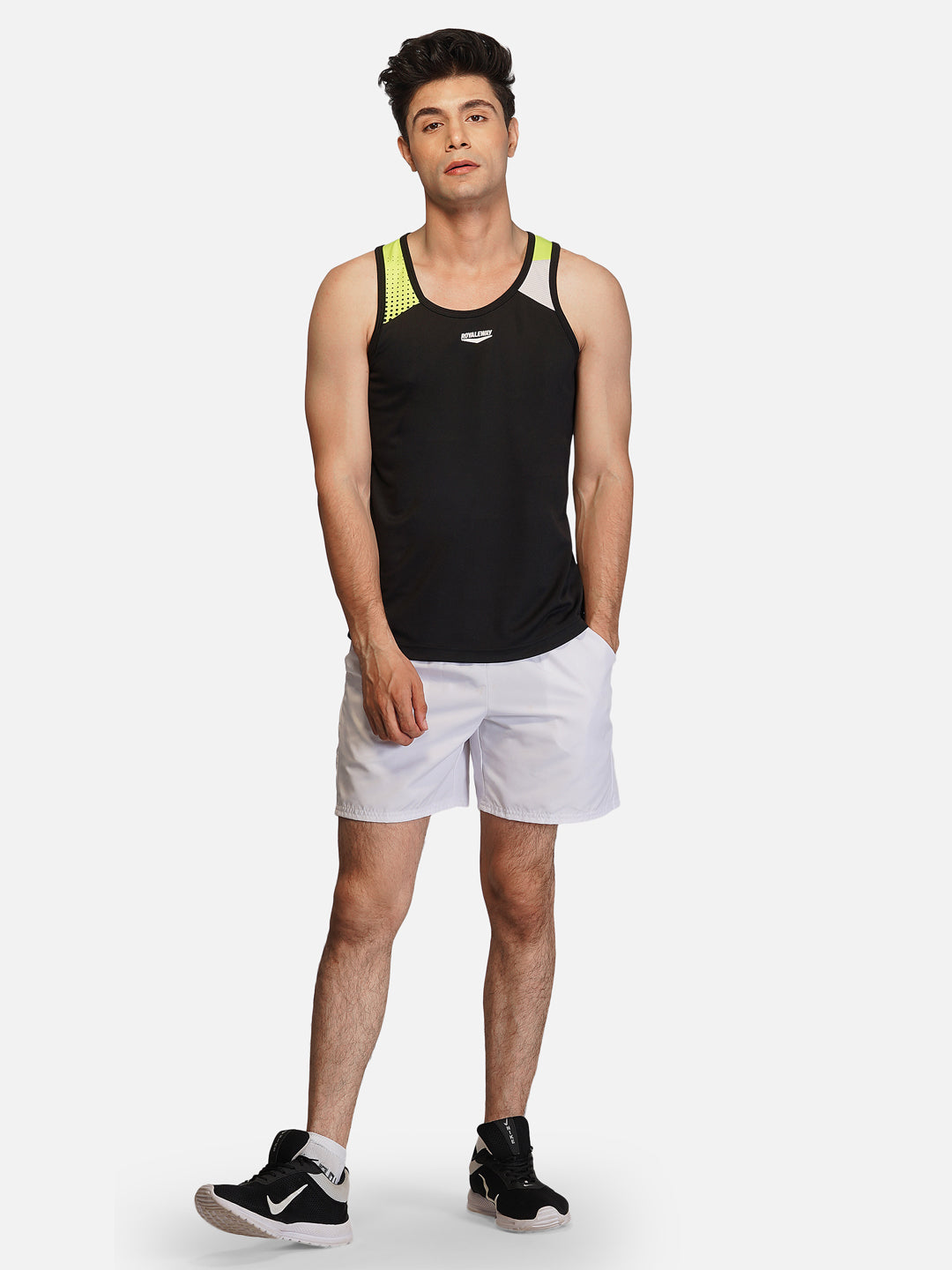 Black & Neon Green Designer Vest RWM4029 DriDOT Vest - royaleway.com