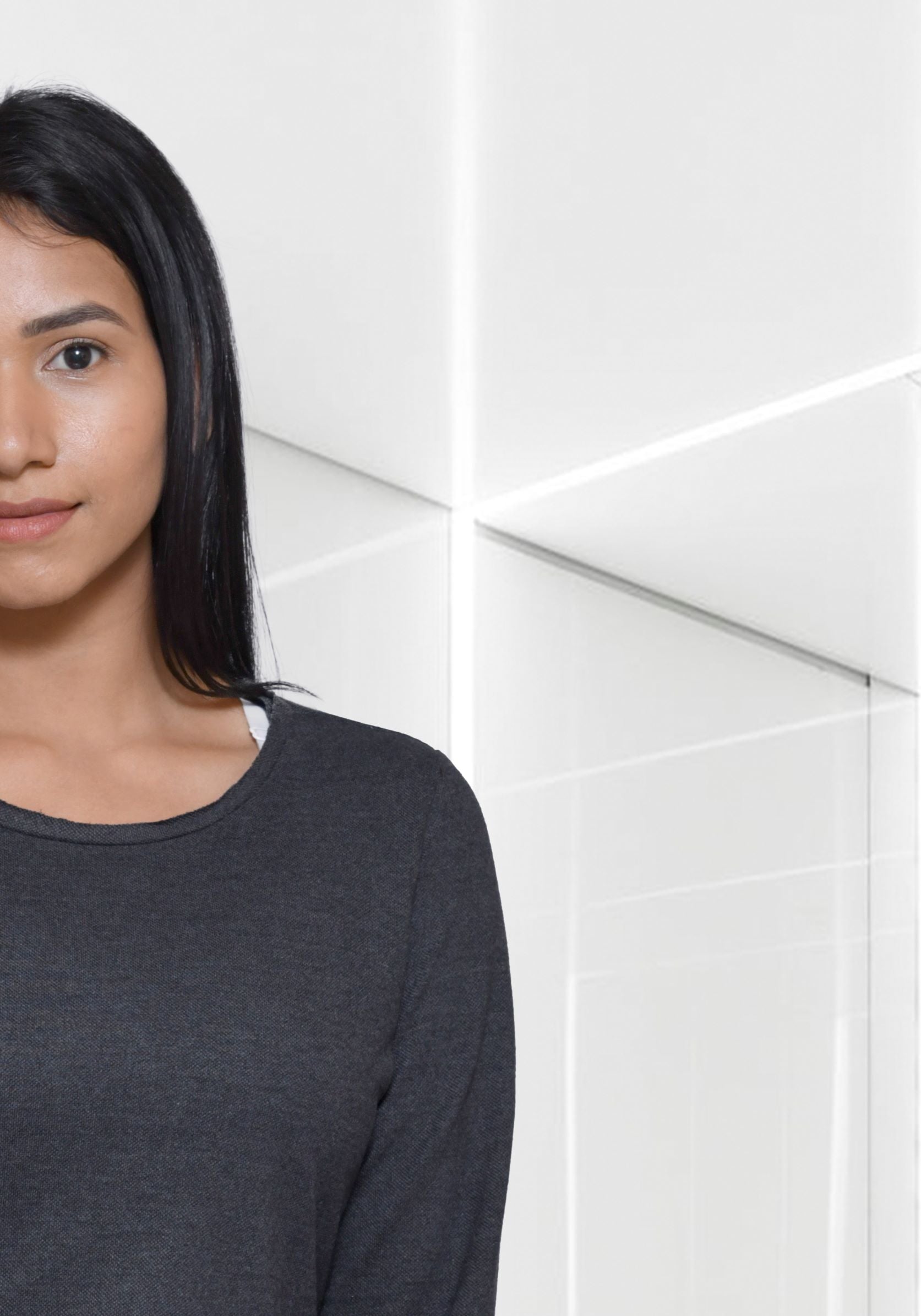 Crop Top Cotton Women Dark Grey and White RWW2018