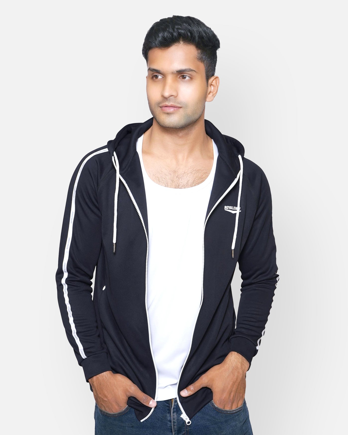 CrossFIT Black Raglan Hoodie Jacket RWM0007 Hoodie Jacket - royaleway.com