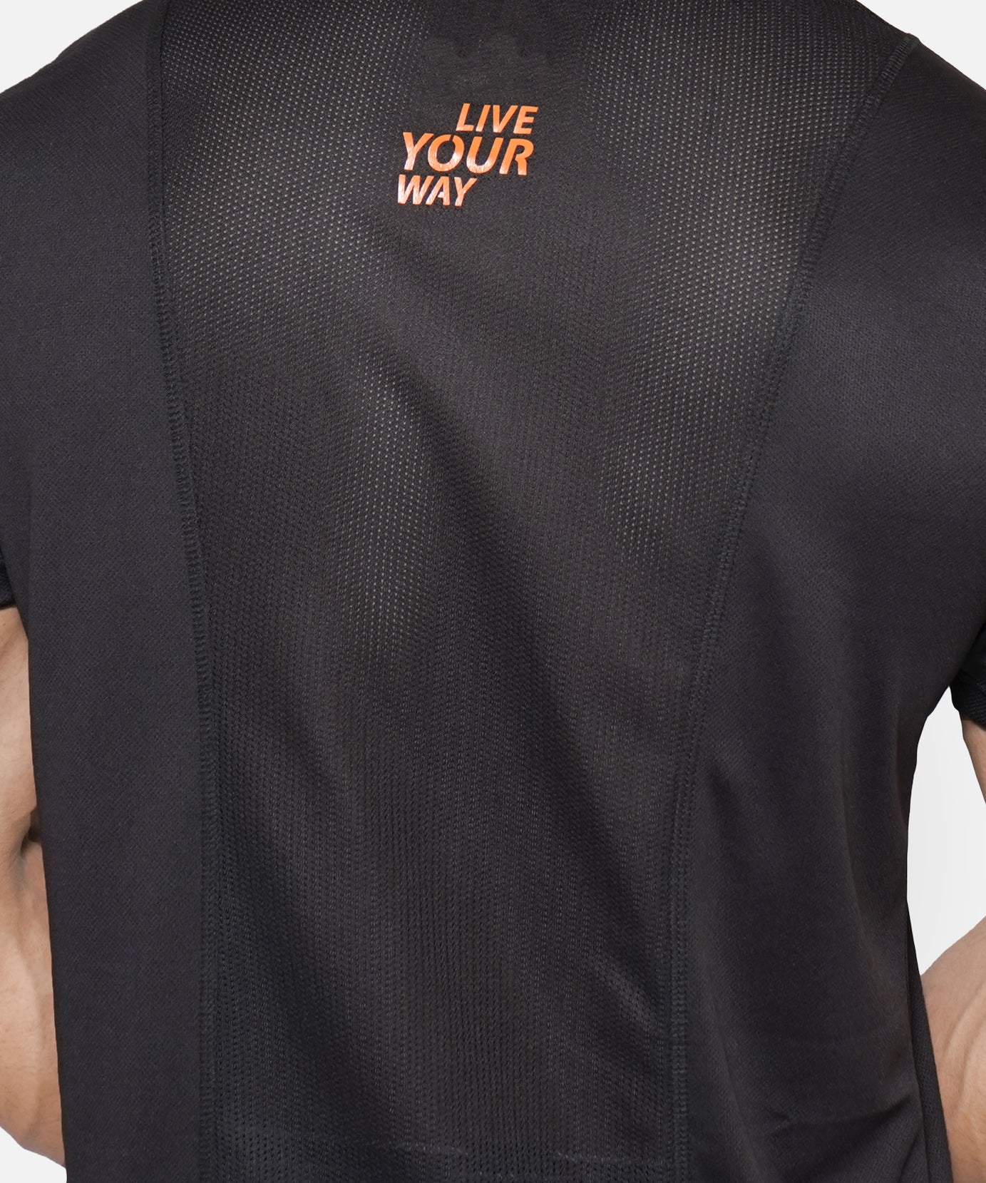 Black & Neon Orange Venta T-Shirt RWM2041 Venta T-Shirt - royaleway.com