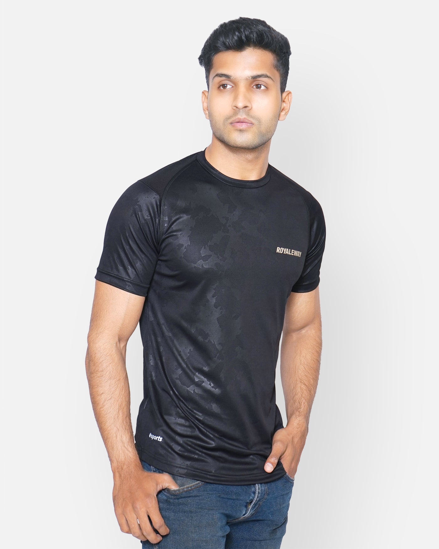 Black Camouflage Raglan T-Shirt RWM2045 Raglan T-Shirt - royaleway.com