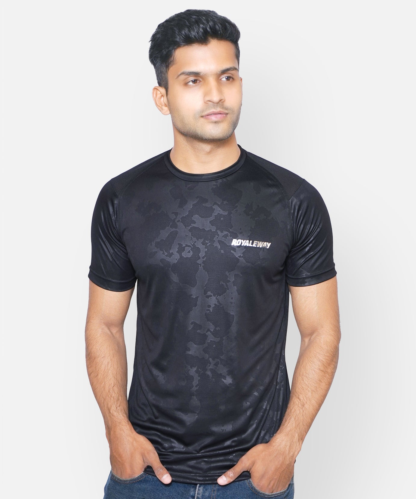 Black Camouflage Raglan T-Shirt RWM2045 Raglan T-Shirt - royaleway.com
