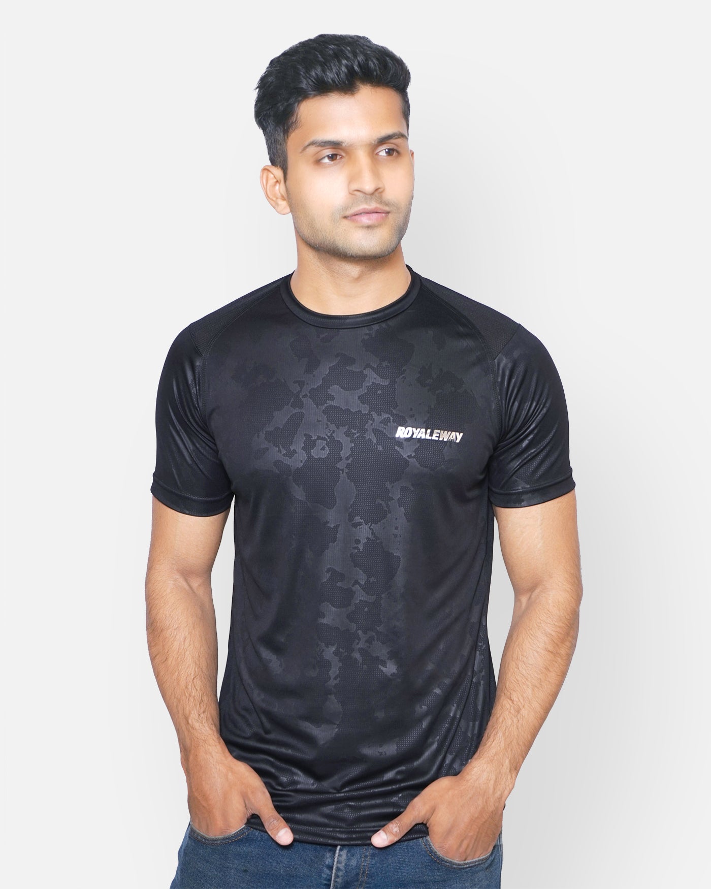 Black Camouflage Raglan T-Shirt RWM2045 Raglan T-Shirt - royaleway.com