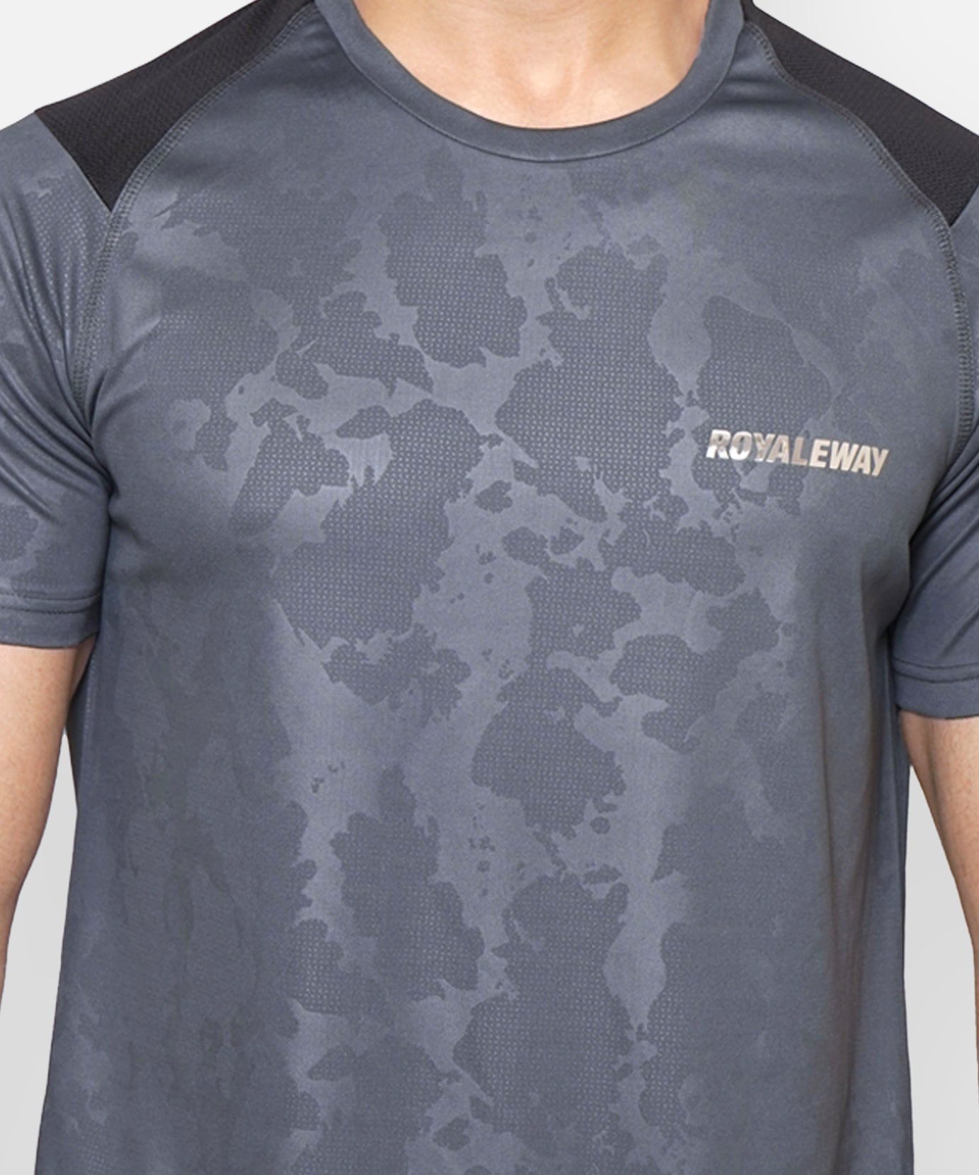 Grey Camouflage Raglan T-Shirt RWM2046 Raglan T-Shirt - royaleway.com