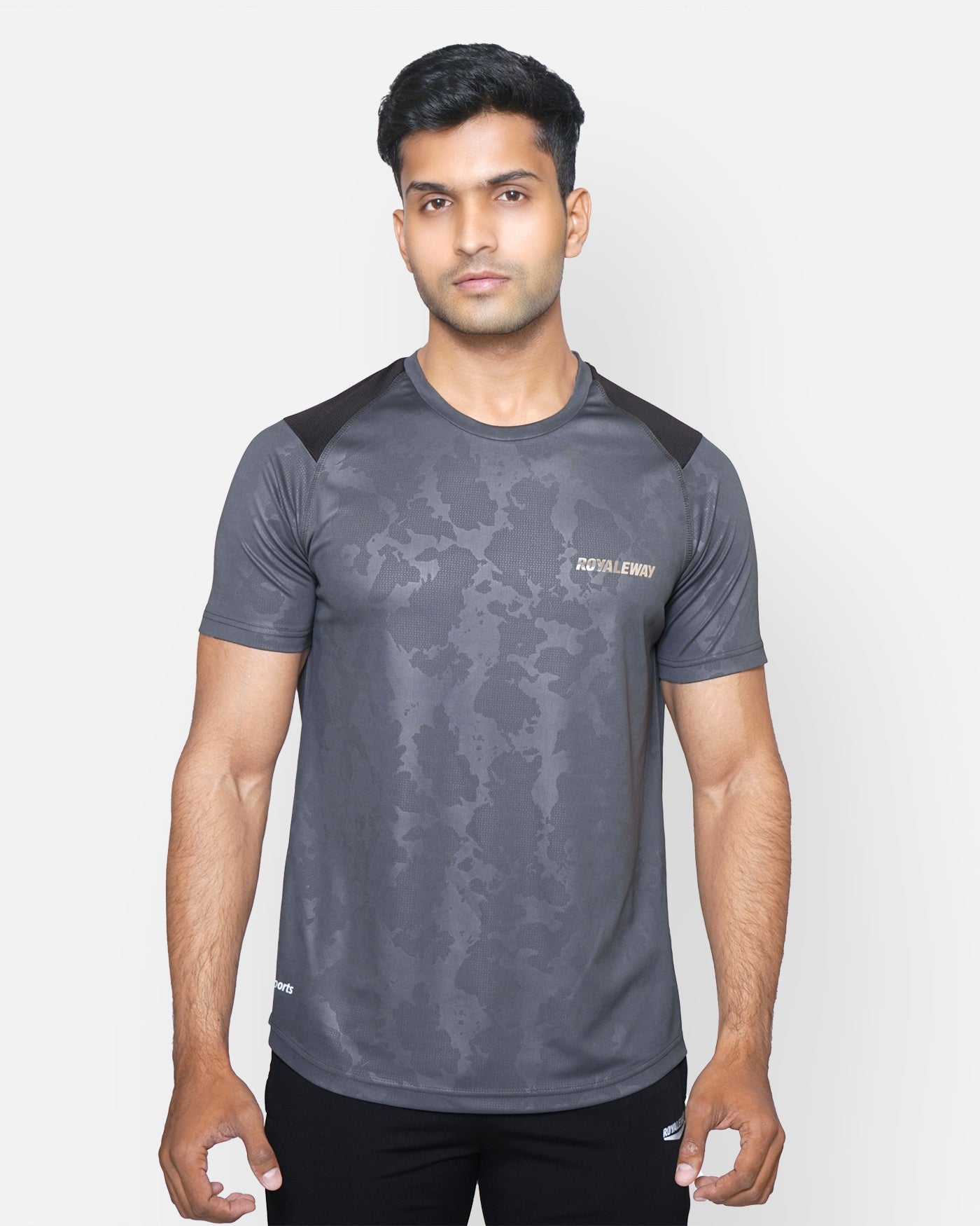 Grey Camouflage Raglan T-Shirt RWM2046 Raglan T-Shirt - royaleway.com