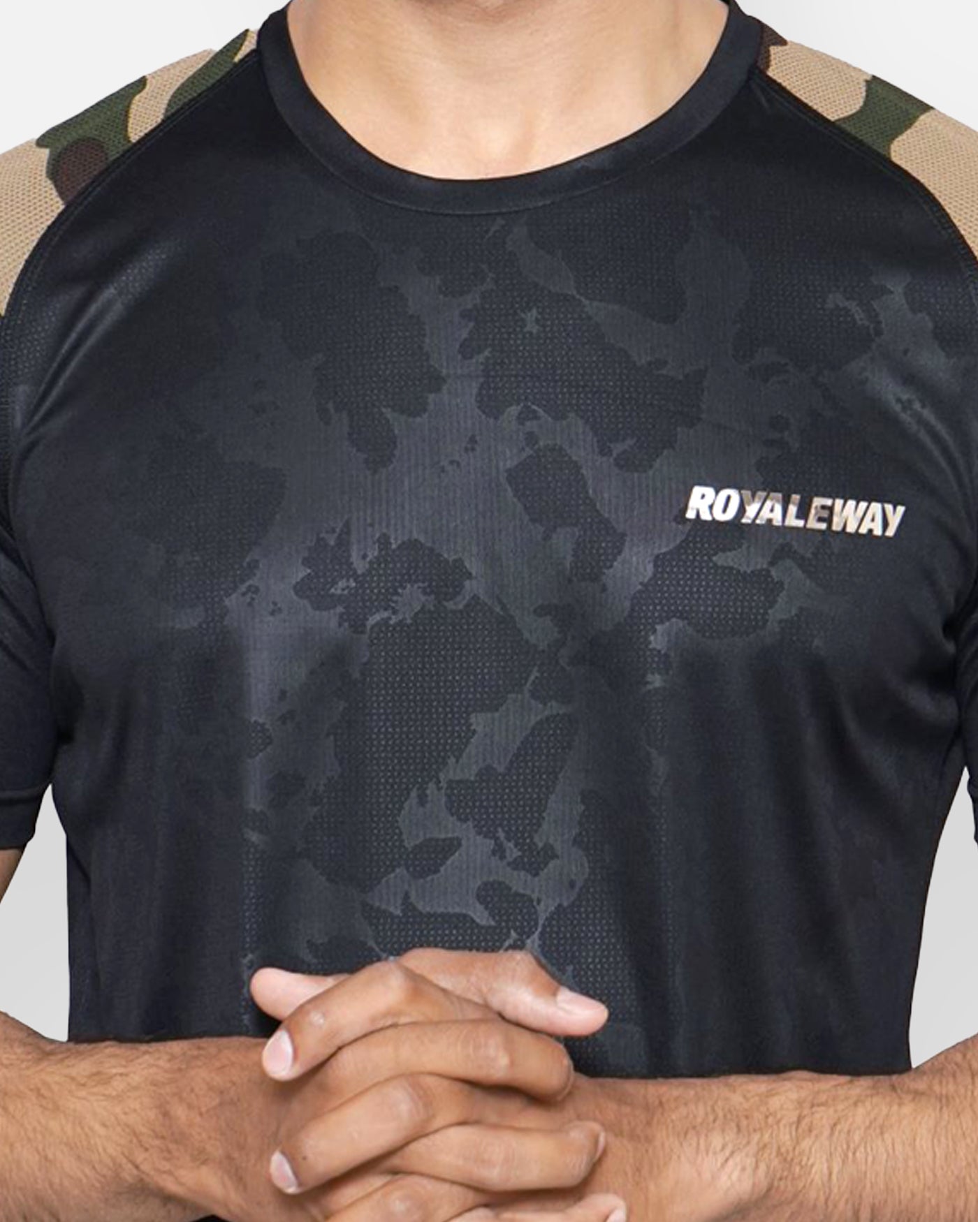 Black Camouflage Raglan T-Shirt RWM2044 Raglan T-Shirt - royaleway.com