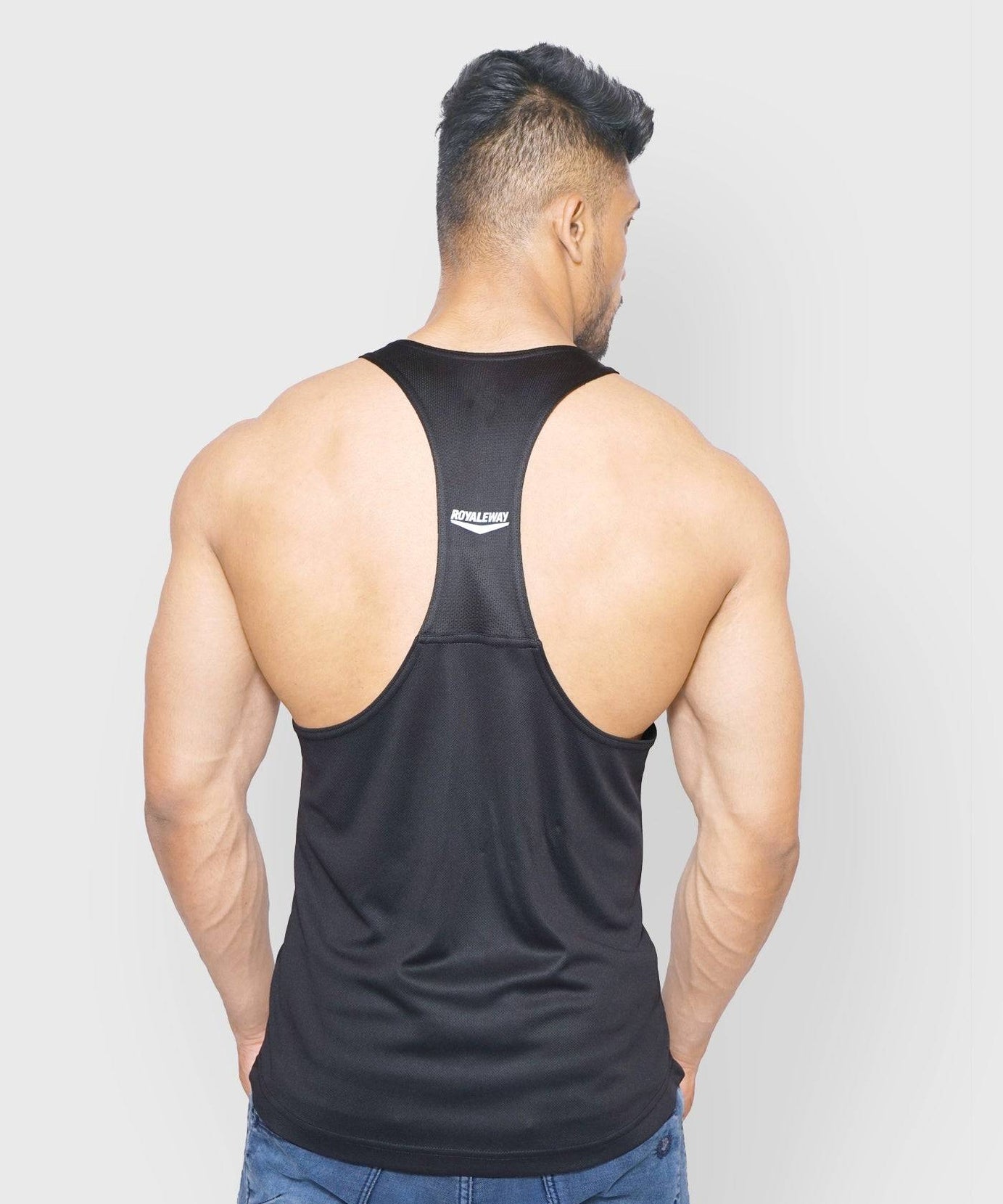 DriDOT Black Vest Gym Sando RWM4002 DriDOT Vest - royaleway.com