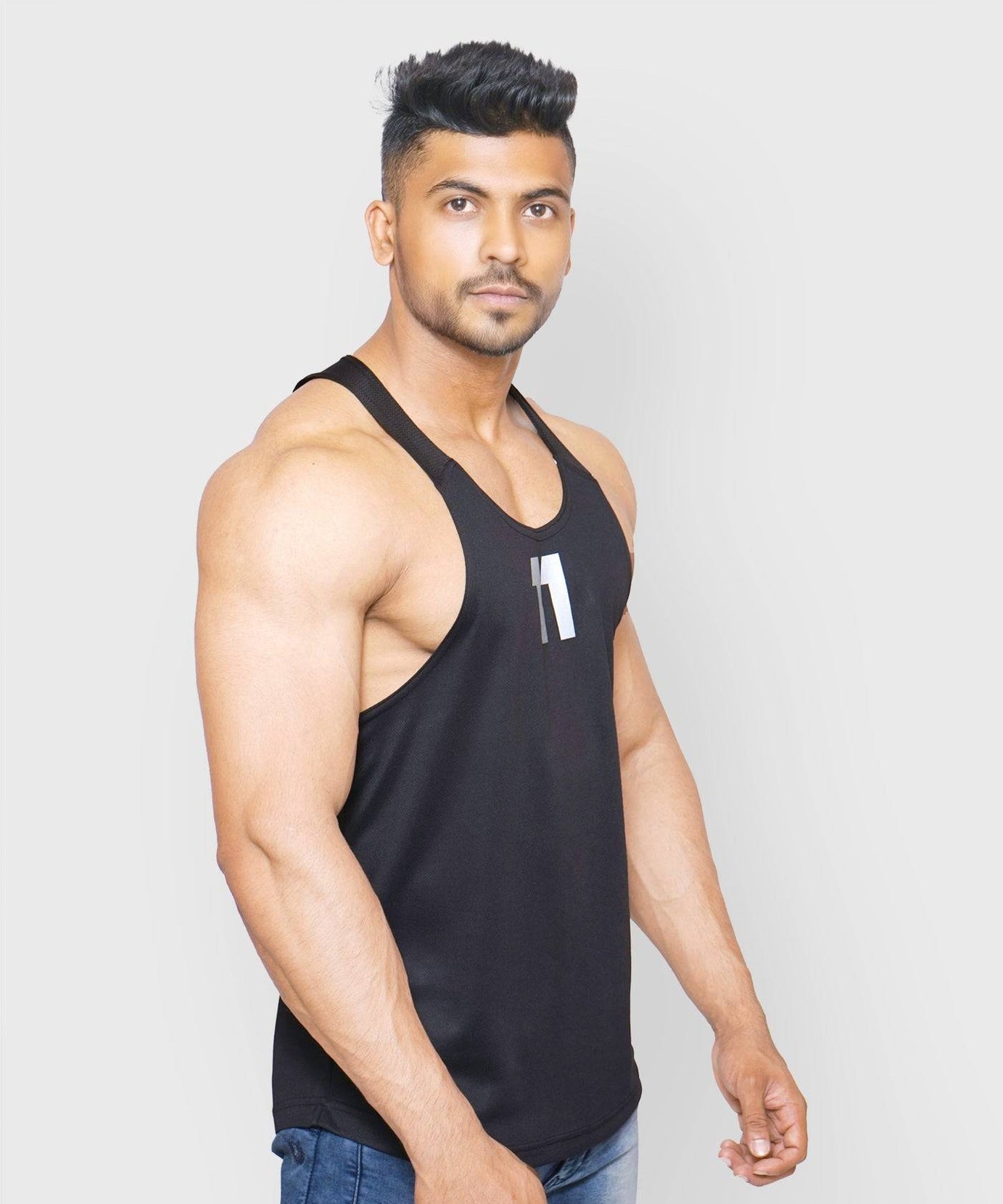 DriDOT Black Vest Gym Sando RWM4002 DriDOT Vest - royaleway.com