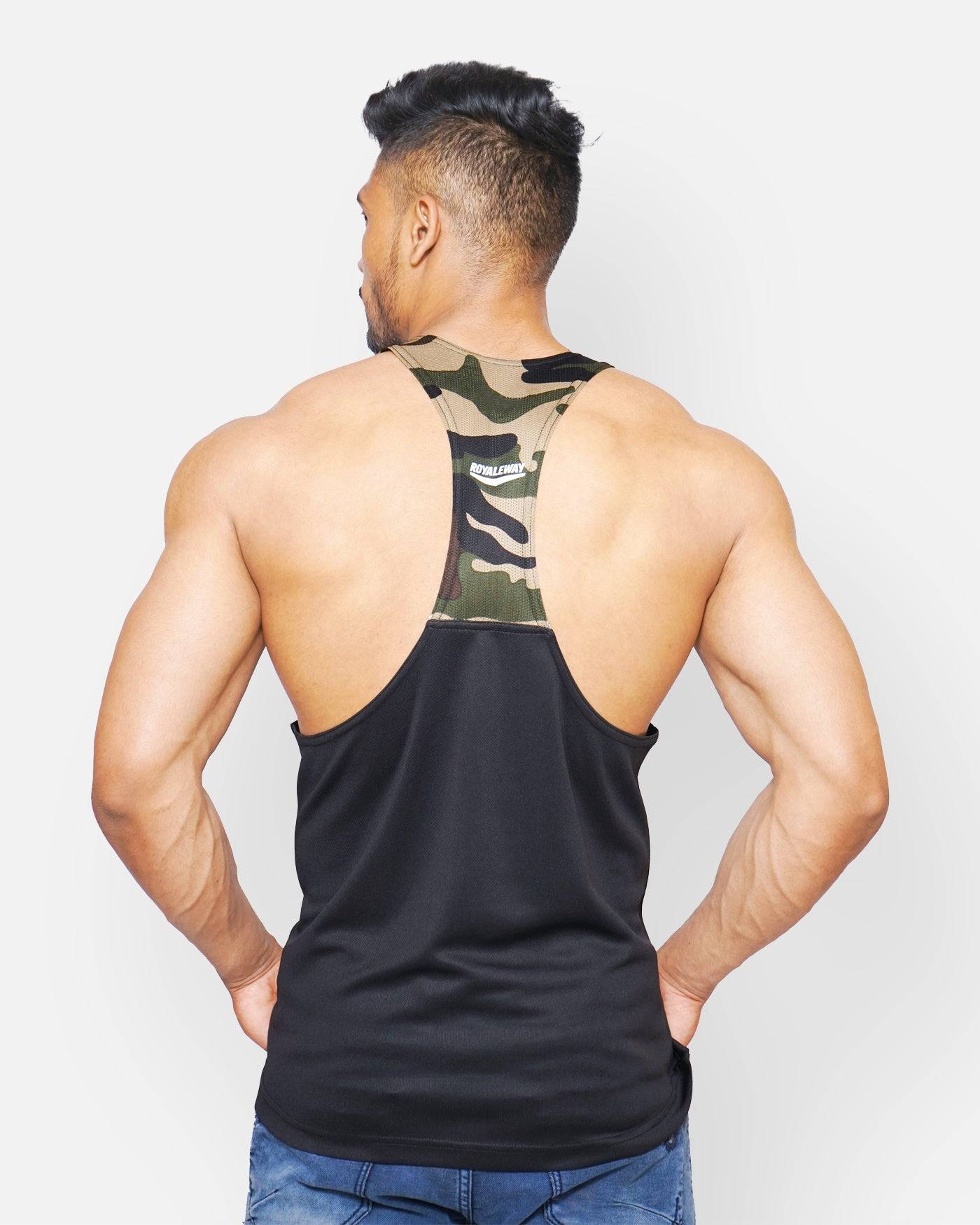 Camouflage Black Gym Sando RWM4003 DriDOT Vest - royaleway.com