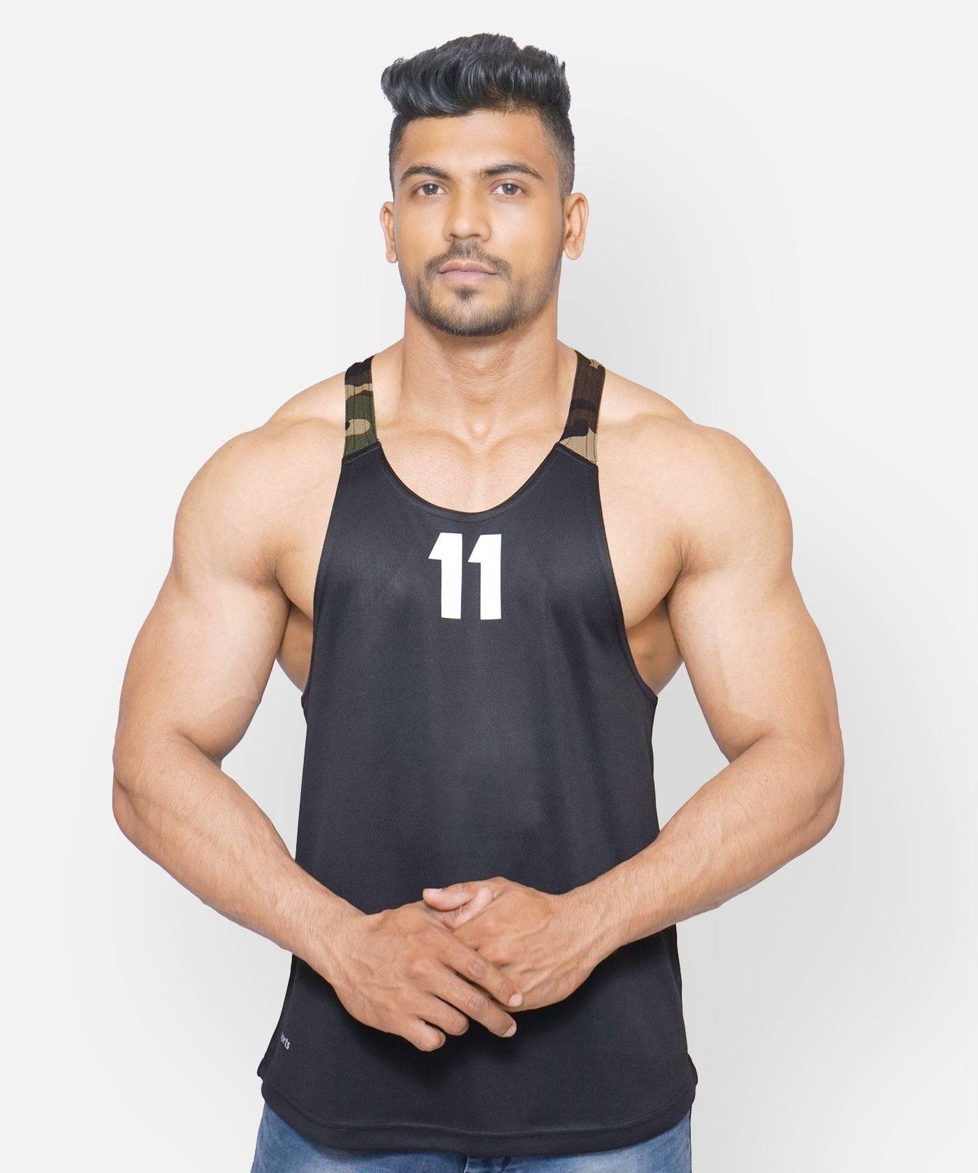 Camouflage Black Gym Sando RWM4003 DriDOT Vest - royaleway.com
