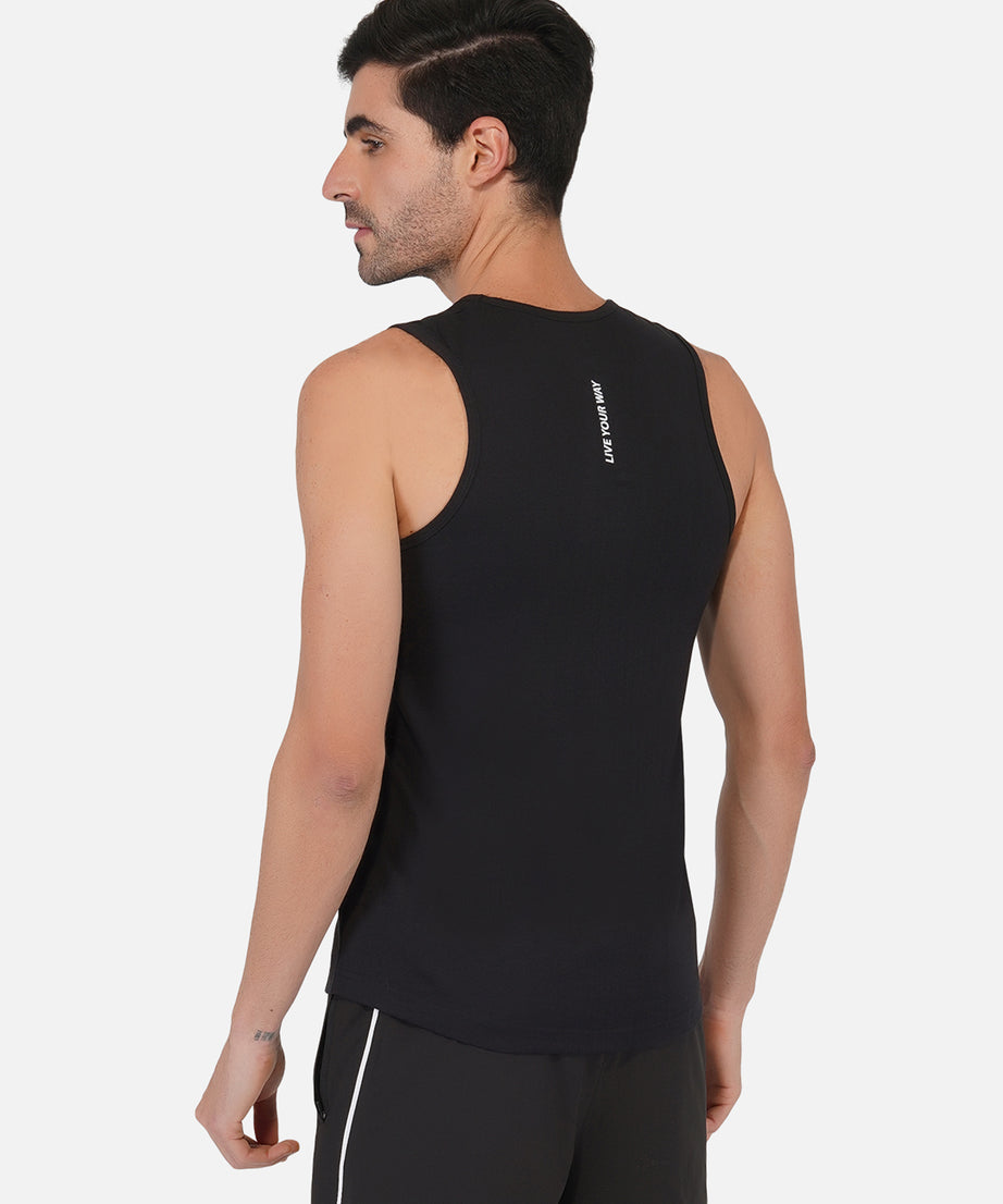 Cotton Black & Yellow Vest RWM4027 Cotton Vest - royaleway.com