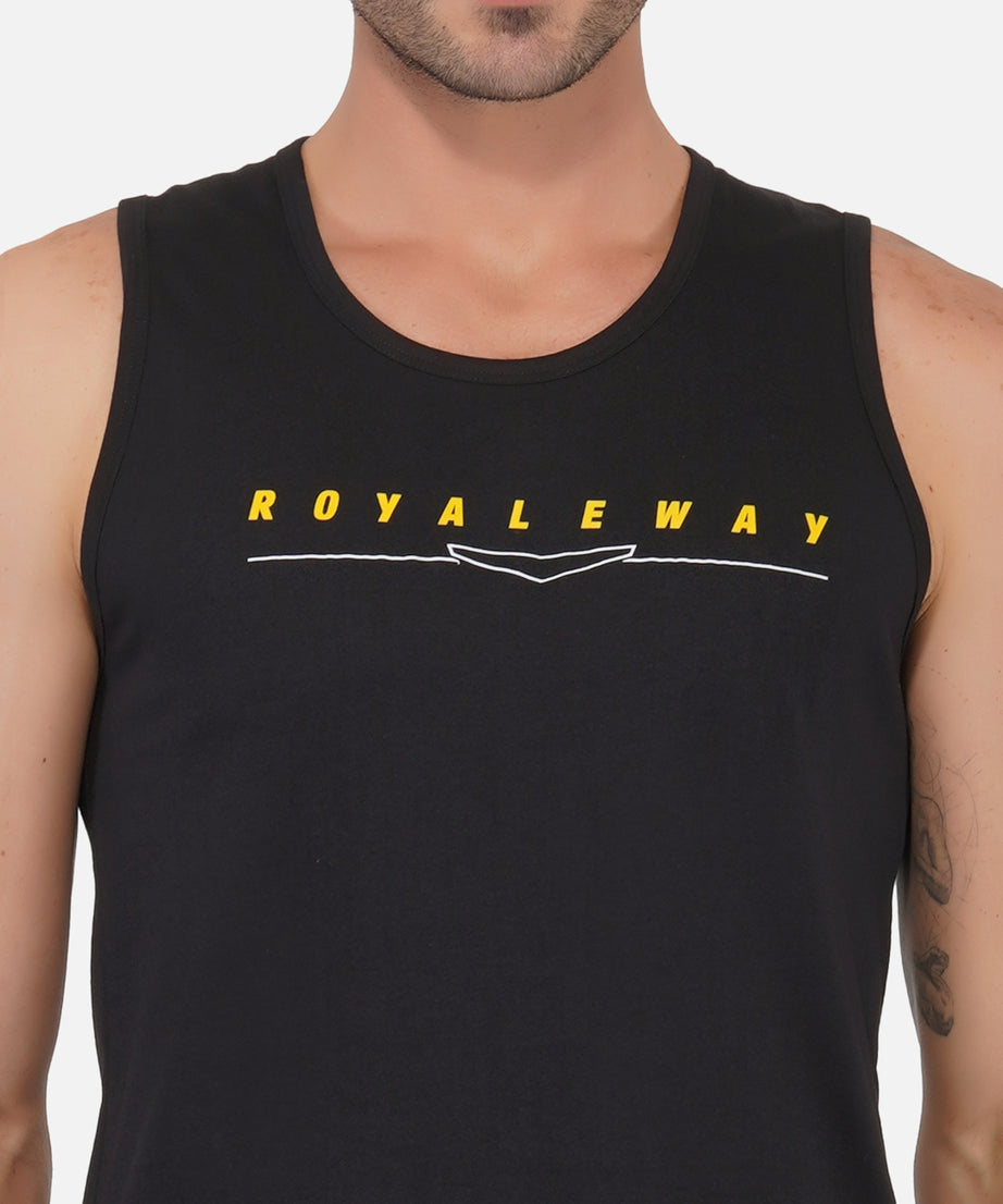 Cotton Black & Yellow Vest RWM4027 Cotton Vest - royaleway.com