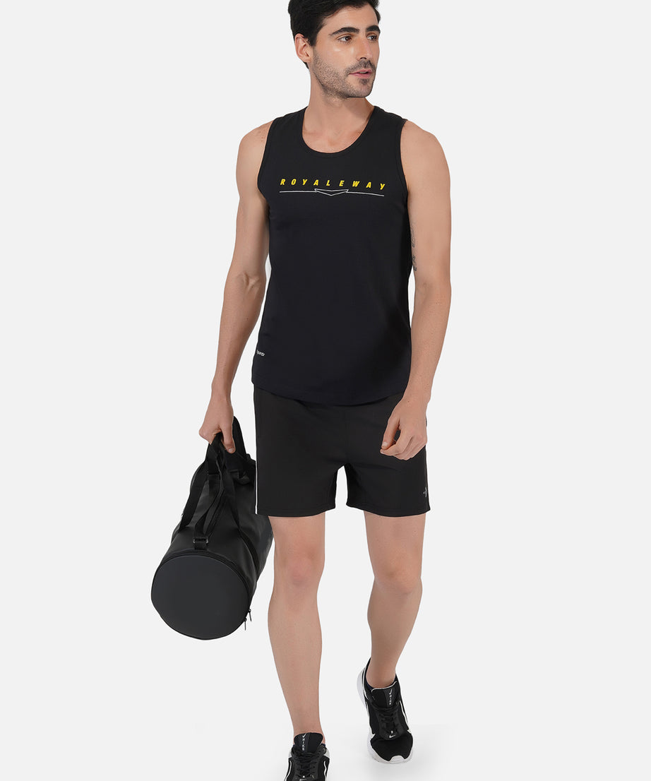 Cotton Black & Yellow Vest RWM4027 Cotton Vest - royaleway.com